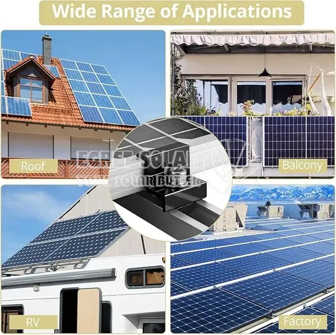 Aluminum Solar Bracket System End Clamp Black Aluminum Solar Bracket System End Clamp Black