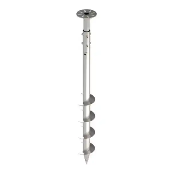 Helical Ground Screw with Adjustable Flange